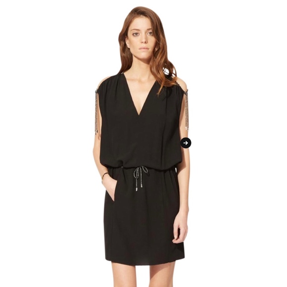 Maje Cold Shoulder Tie Dress 🖤 - Picture 2 of 8